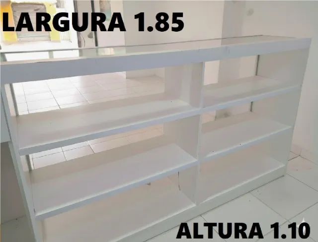 BALCAO MDF COM VIDRO + BALCAO MDF COM CAIXA