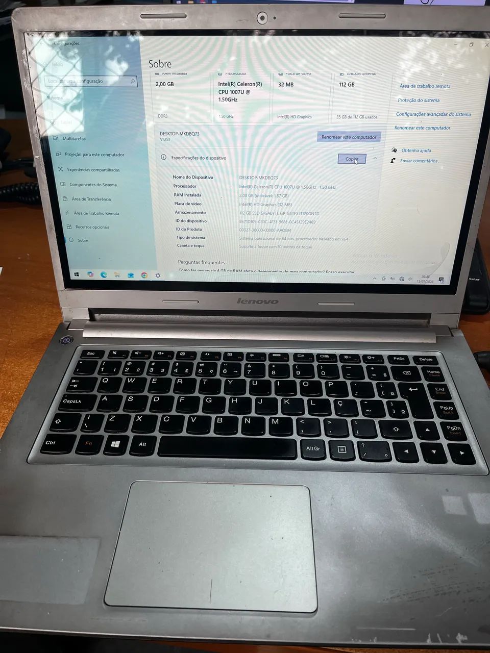 Notebook Lenovo Ideapad S400 Touch 80A1 - Foto 5