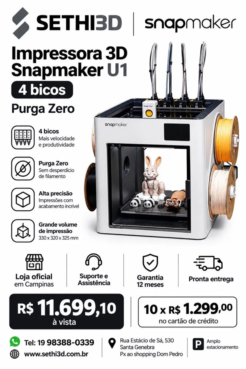 Impressora 3D snapmaker U1 pronta entrega 
