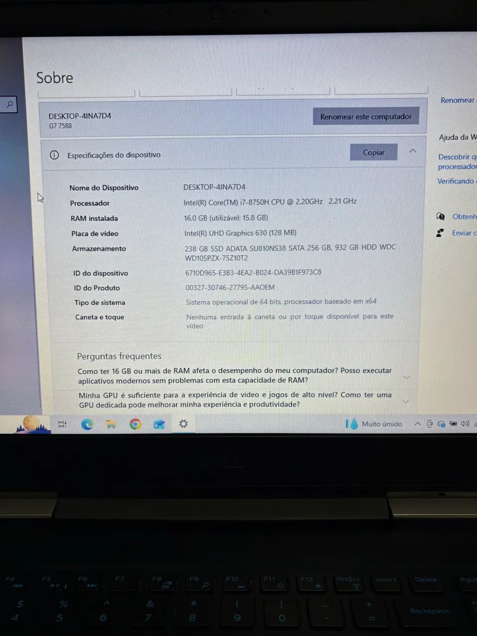 notebook Dell - I7 e 16gb de RAM  - Foto 4