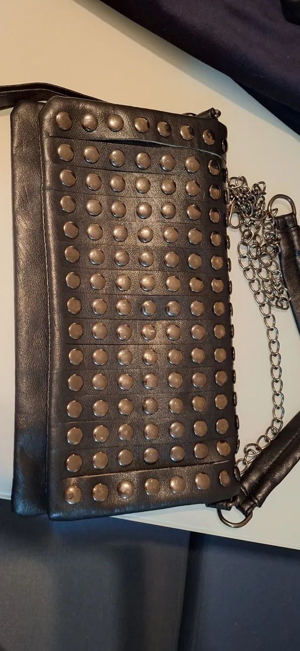 Bolsa couro tachinhas - Foto 2