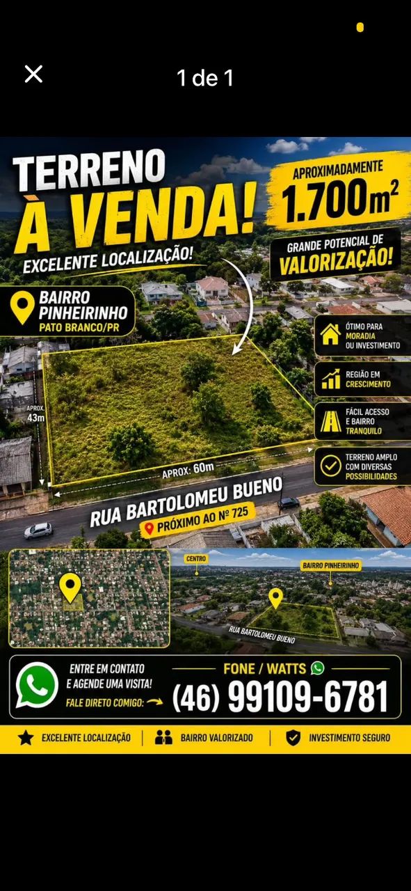 TERRENO 1700m2 