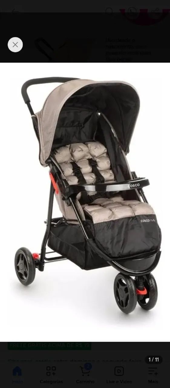 Vende-se Carrinho de Bebê Cosco Bege,
