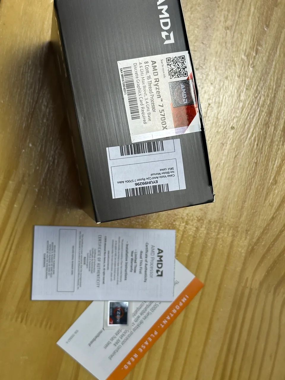 Caixa do Ryzen 5700x VAZIA - Foto 2