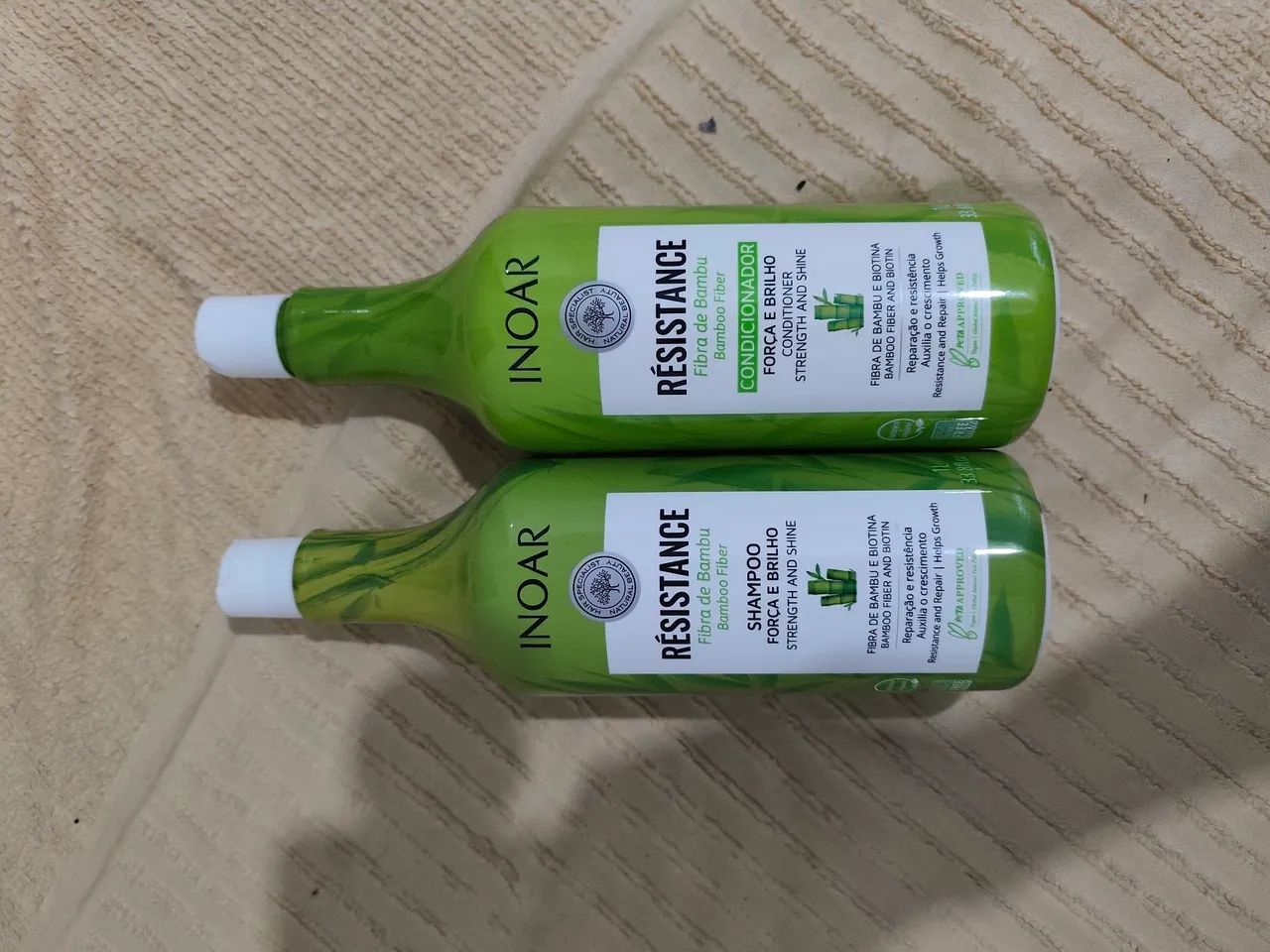 Shampoo e condicionador Inoar para cabelos 1 litro bambu e biotina  - Foto 2