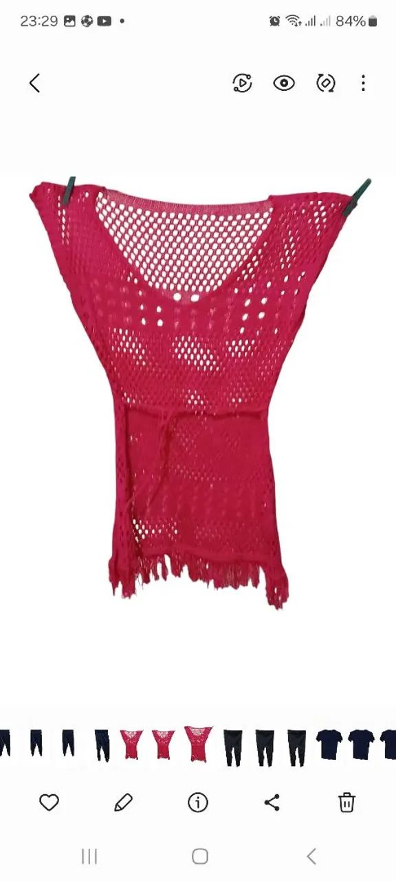 Vestido de praia vermelho lindo 
