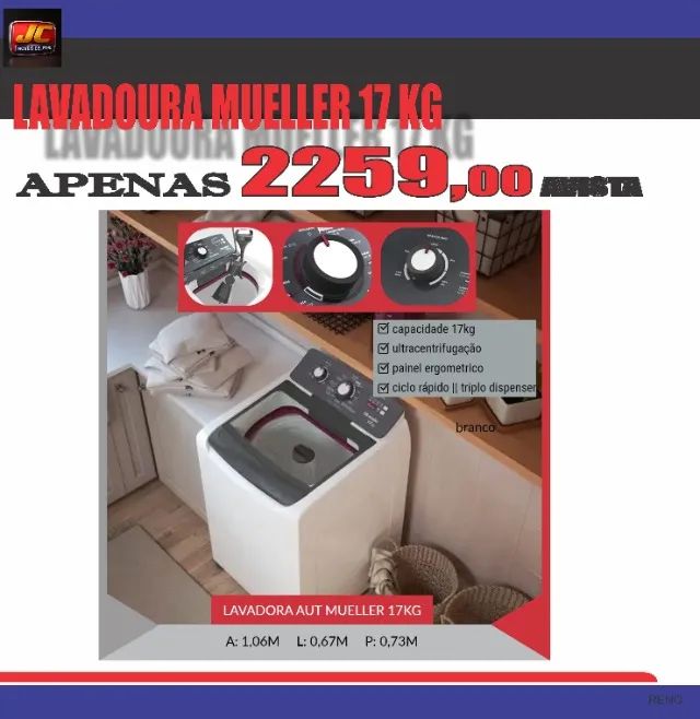 MAQUINA DE LAVAR MUELLER 17KG