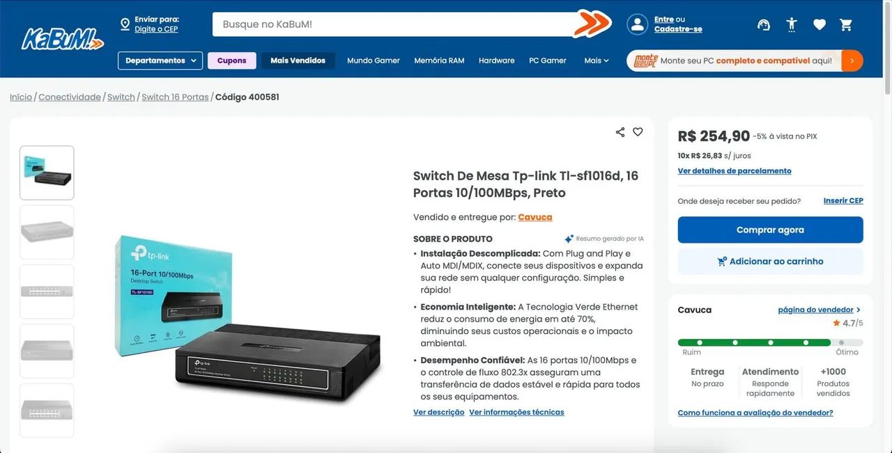 Switch TP Link 16 portas  - Foto 3