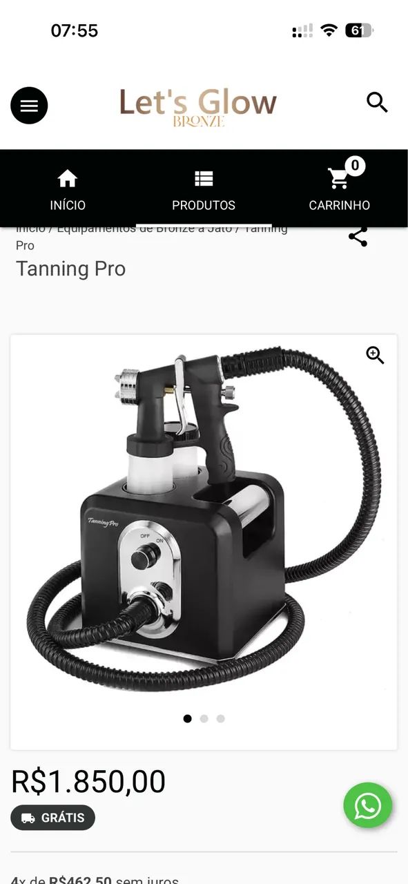 Equipamento para bronze a jato