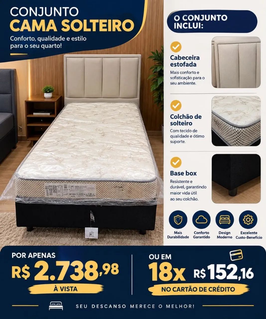 Conjunto cama SOLTEIRO