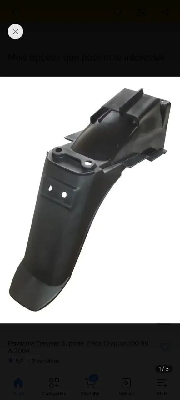 peça de moto carenagem lateral e paralama Crypton  - Foto 3