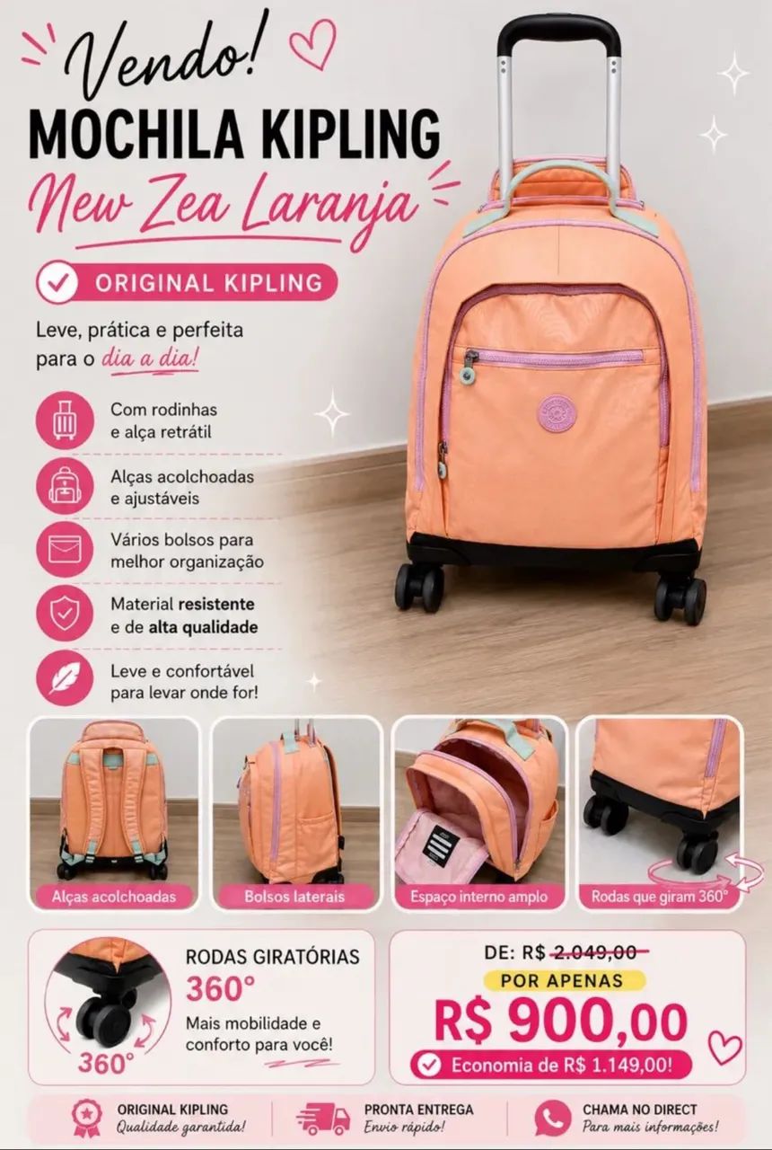 Mochila kipling - De 2.049,00 por 890,00 - Foto 2