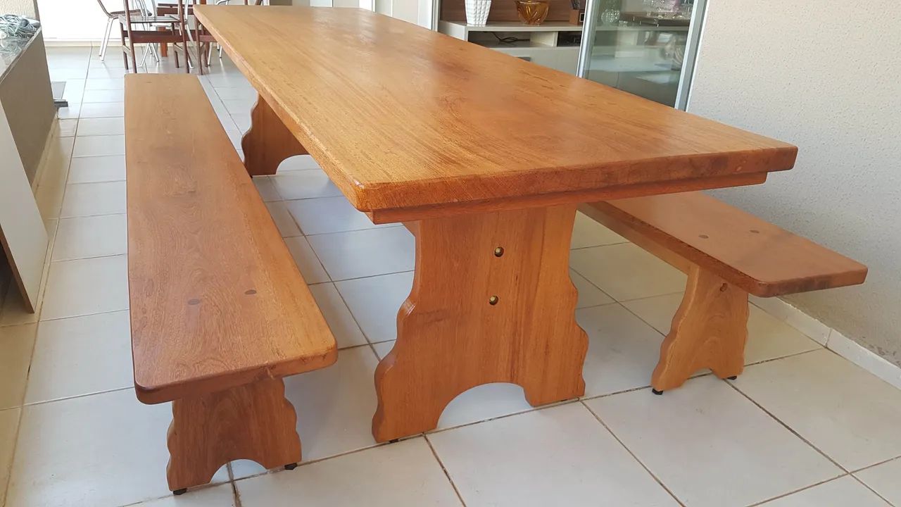 Mesa 3 metros com 2 bancos  - Foto 3