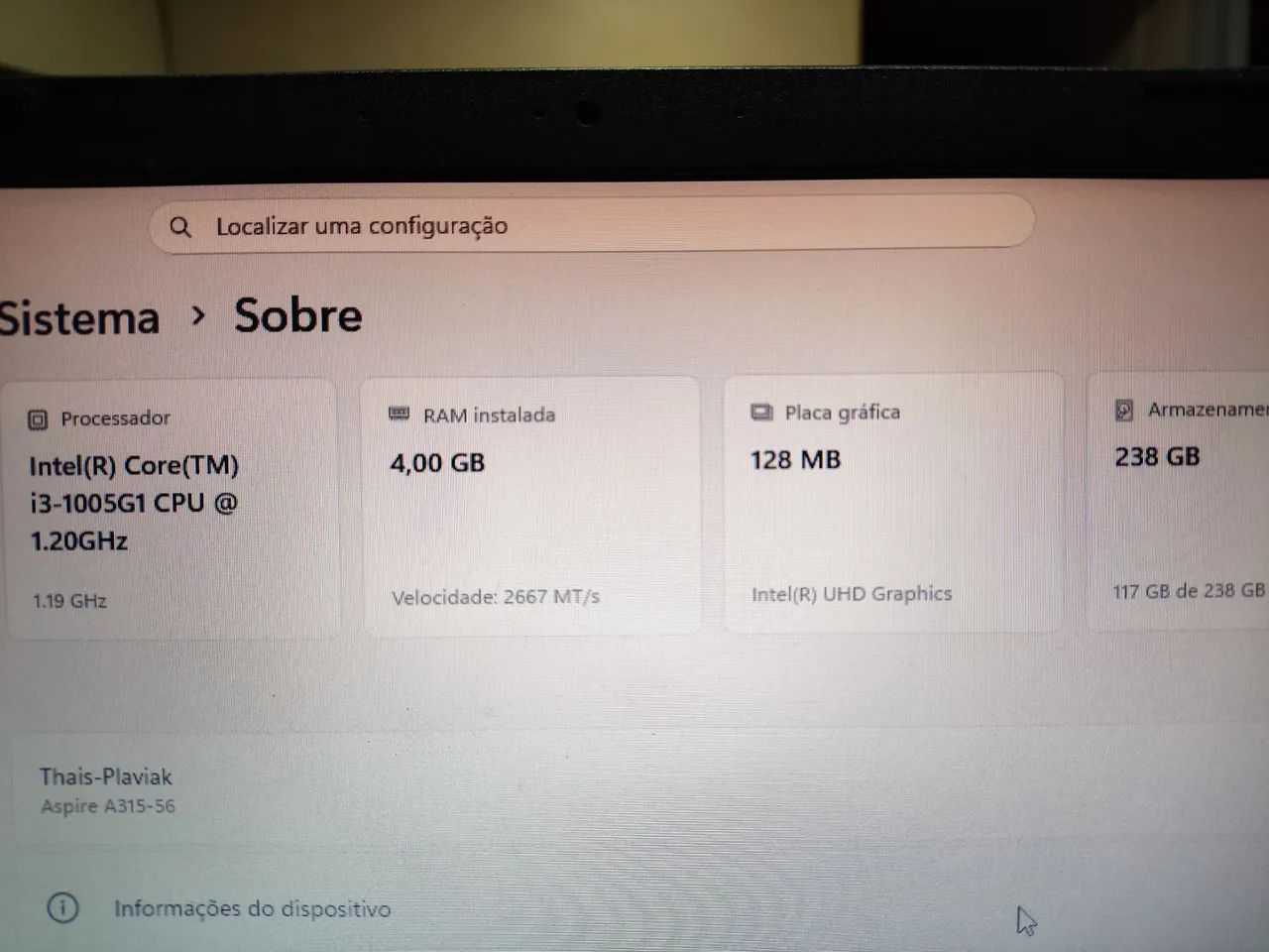 Notebook linha Acer Aspire com processador Intel Core i3 - Foto 2