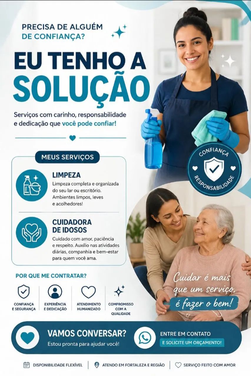 Serviços doméstico, e cuido de idosos