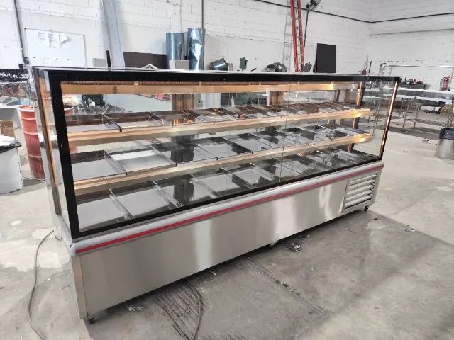 Vitrine expositora refrigerada inox 1200×600×1250 mm 