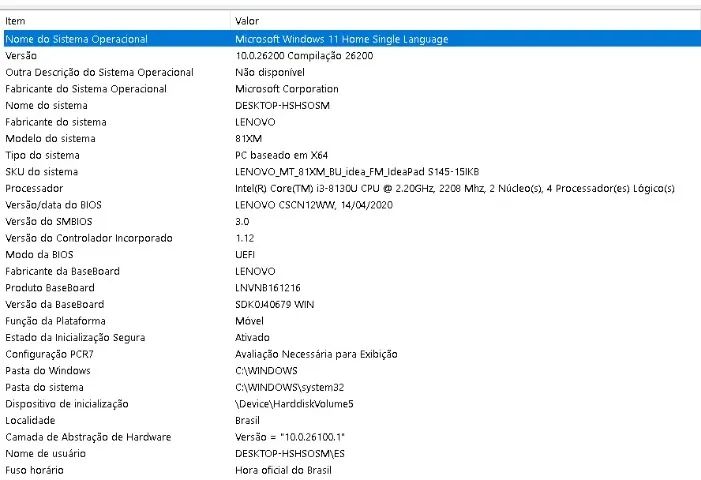 Notebook Lenovo IdeaPad S145 Intel Core i3 - 4GB RAM - Tela 15,6"