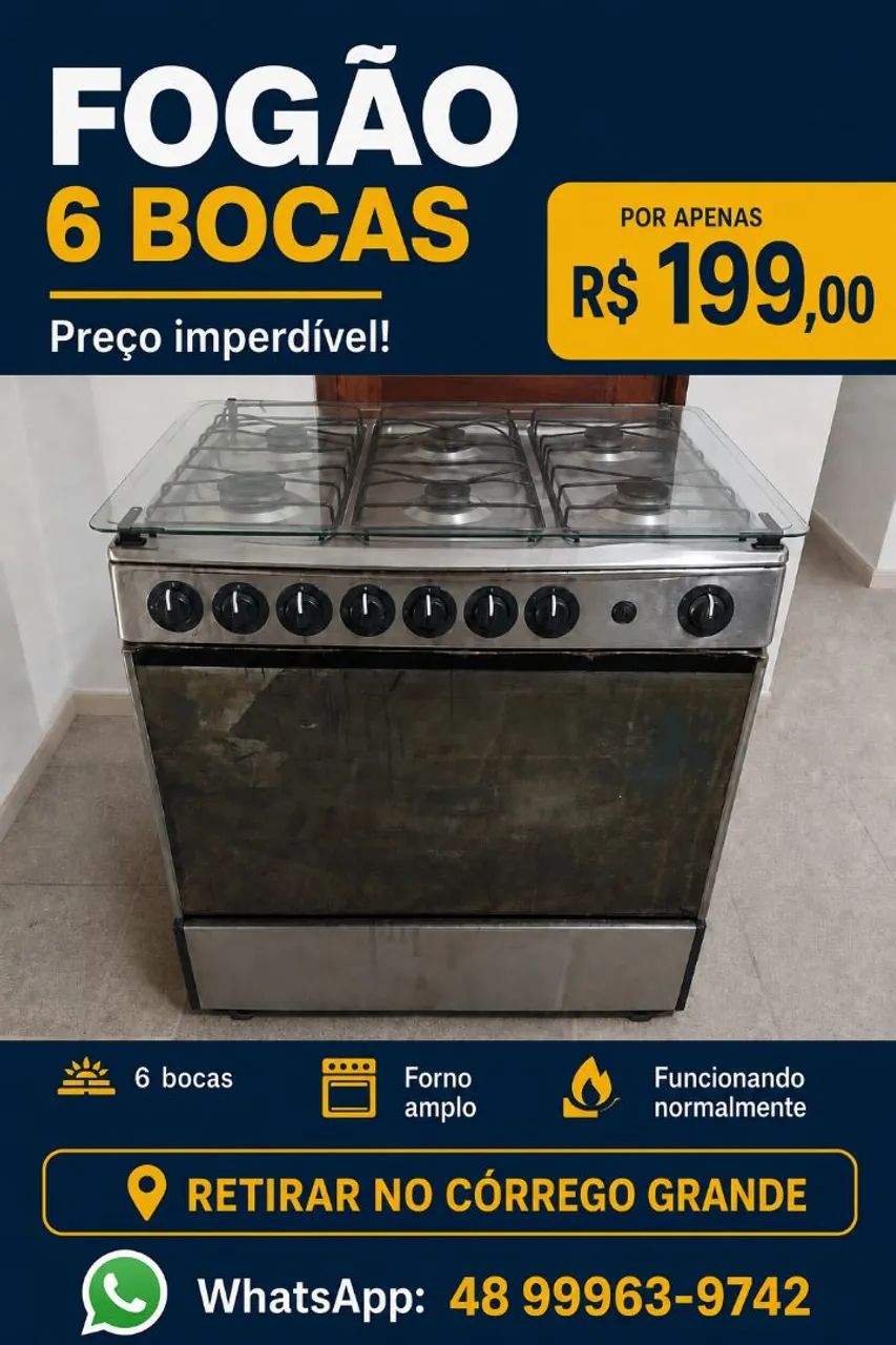 Fogão 6 bocas