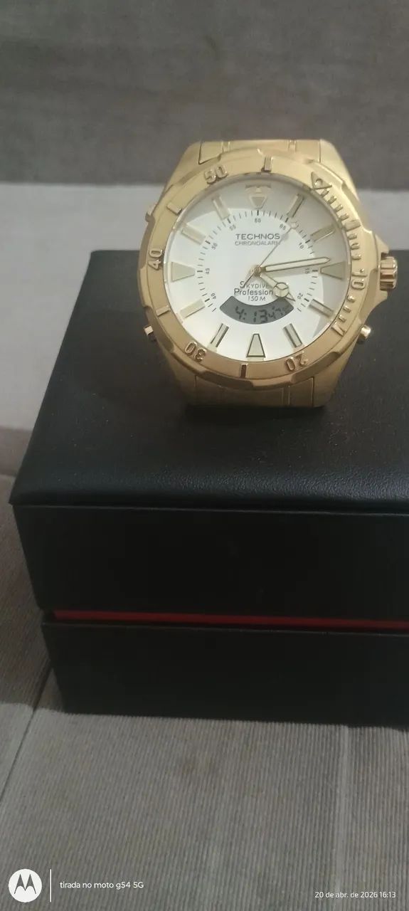 Relógio technos original Dourado à prova d'água - Foto 2
