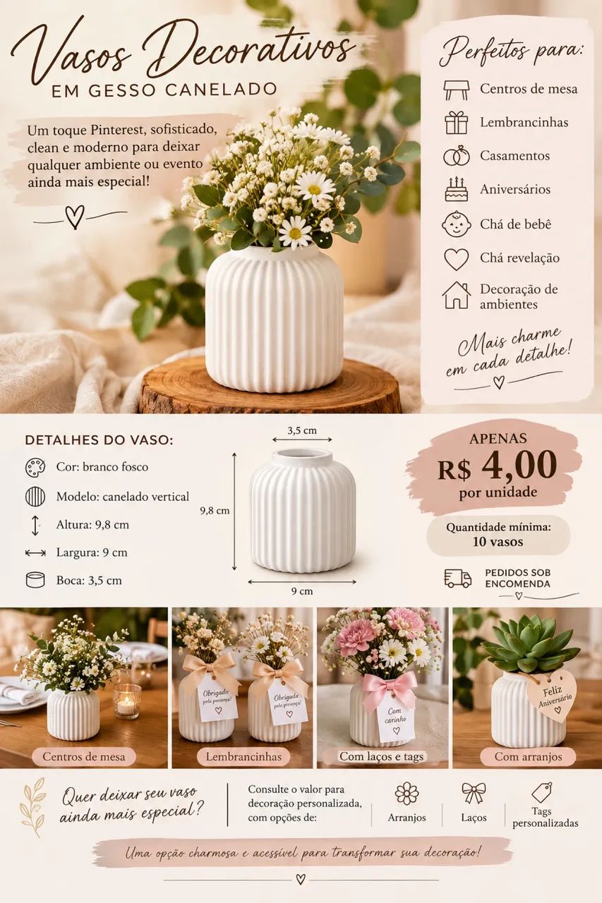 Vasos De Gesso  - Foto 2