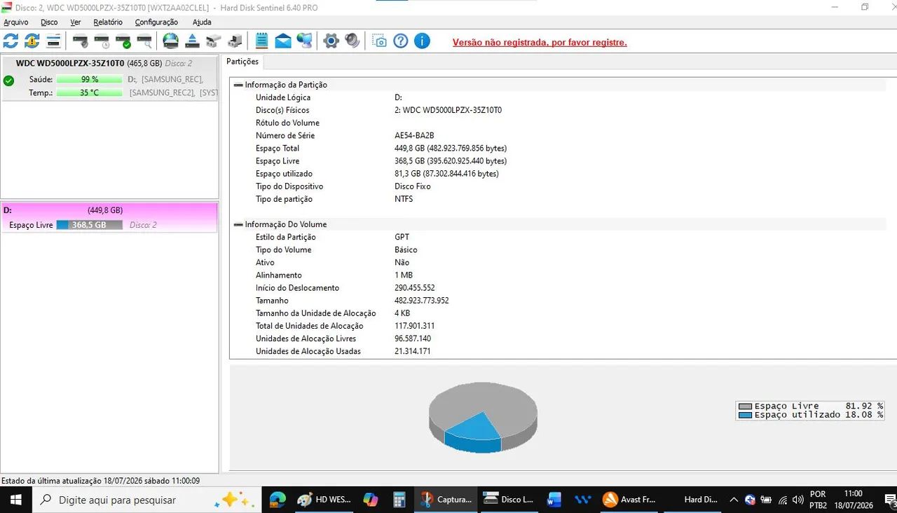 HD WESTERN DIGITAL 500GB - NOTEBOOK - Foto 4