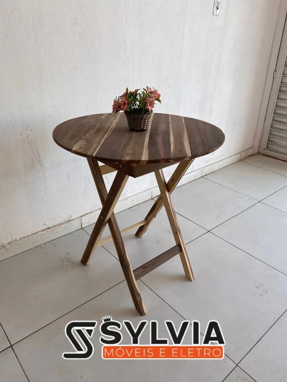 Mesa dobrável 70x70 sem pintura  - Foto 2