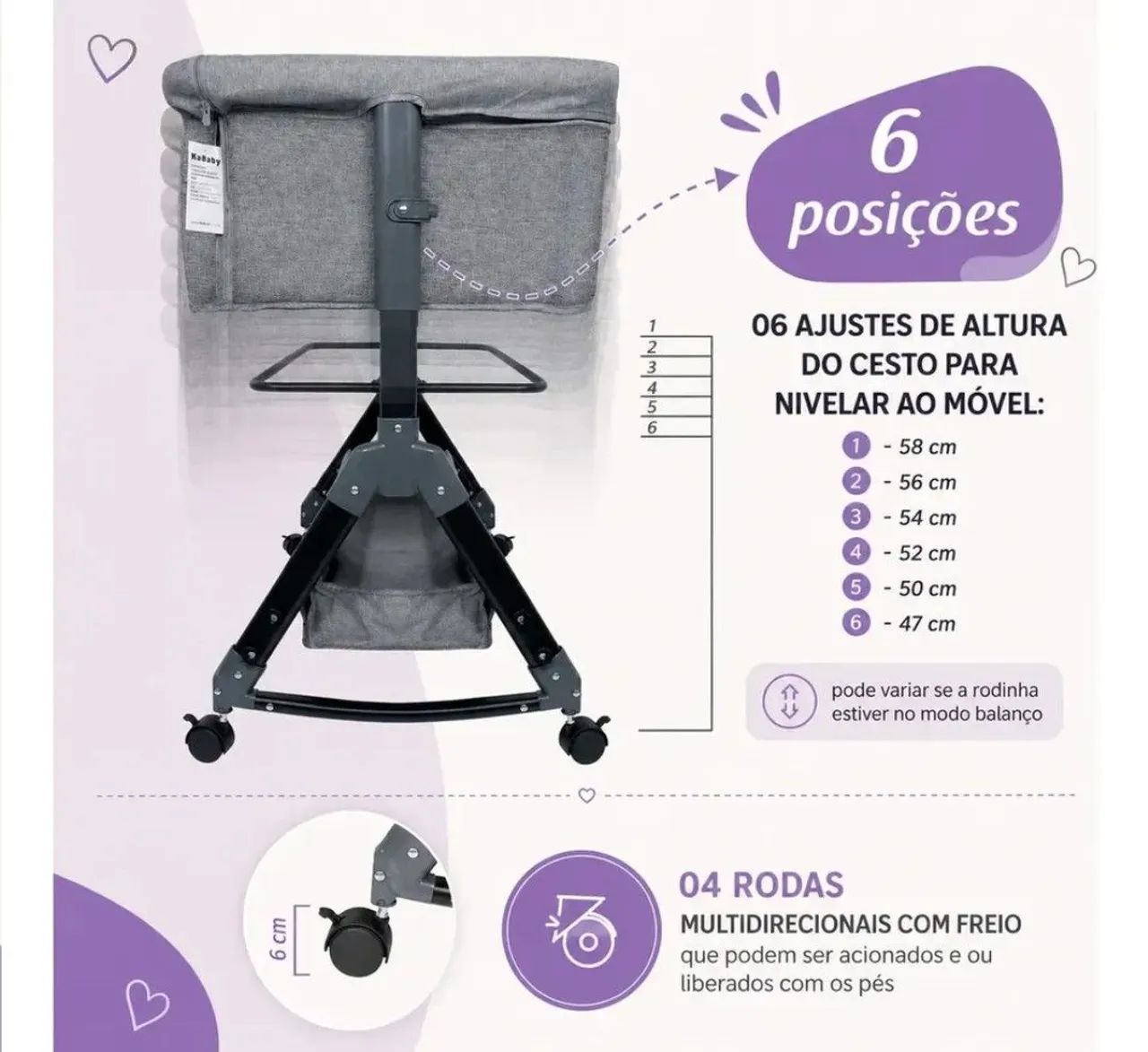 BERÇO CO-BED LUNA DA KA BABY! - Foto 3