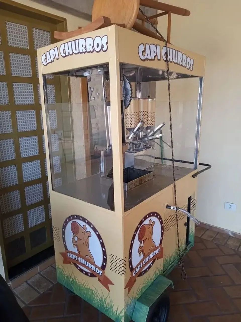 Carrinho de Churros Completo com Vitrine de Vidro