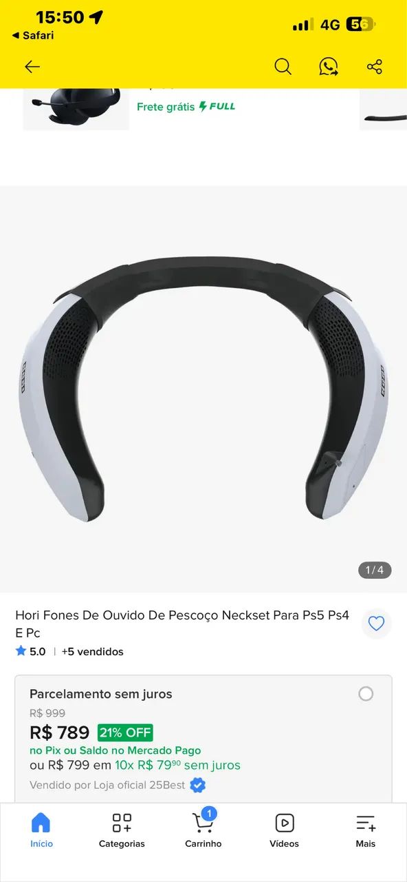 Fone de pescoço Hori ps4 , ps5 e pc  - Foto 3