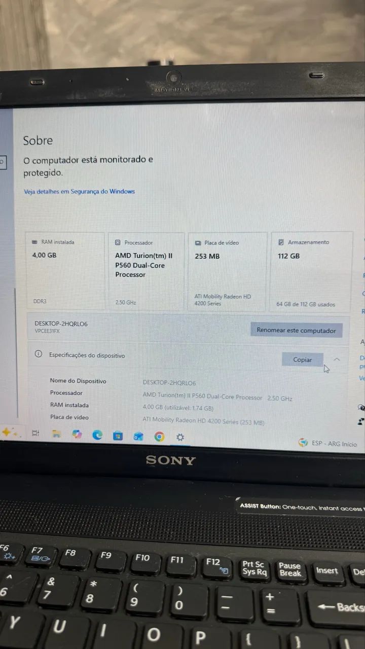 Notebook Sony Vaio 112GB / 4GB RAM / Dual Core - Foto 3