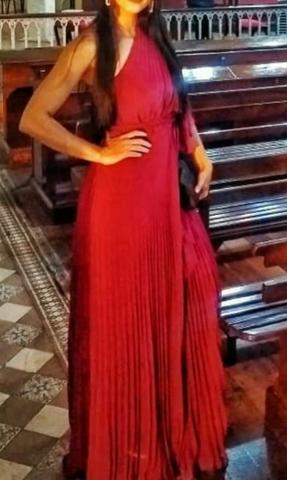 Vestido longo plissado lindo