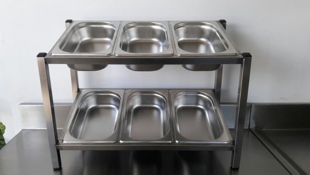 Condimentadora 100% em aço inox com GN de 1/6 - opcional de tampa