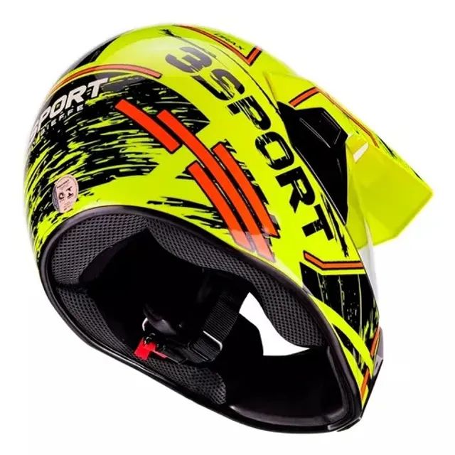 Capacete Bieffe 3 Sport Drax Amarelo/Laranja (Entrega Grátis