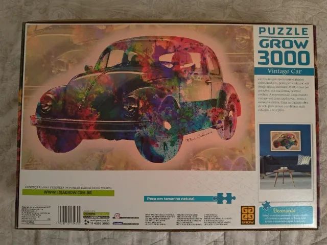 Jogo Puzzle Quebra Cabeca de 3000 Pecas Vintage Car Grow