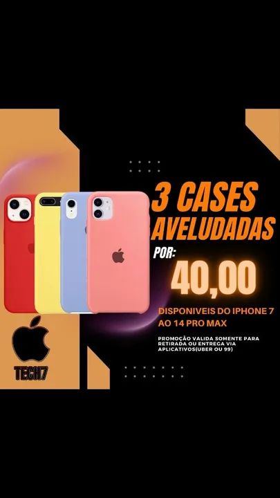 3 capinhas de iPhone por 40,00