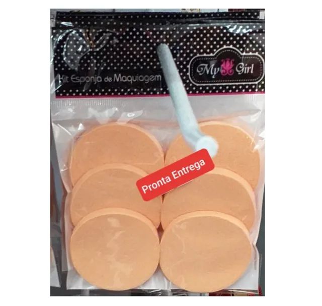 Esponja Para Maquiagem Redonda Kit C/ 6 Pçs Afd01005 8808707