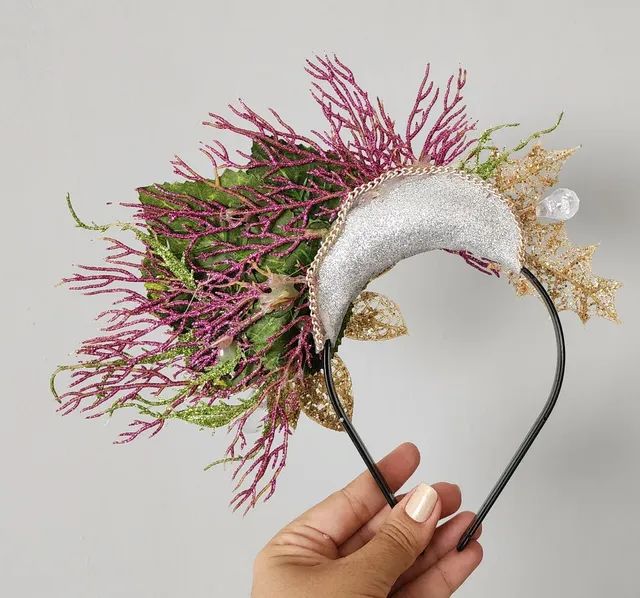 Tiara flores com glitter e pedrarias - Foto 3
