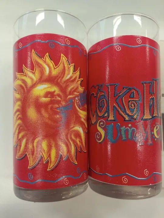 Copo Coca Cola de vidro anos 90 Coke Hot Summer.