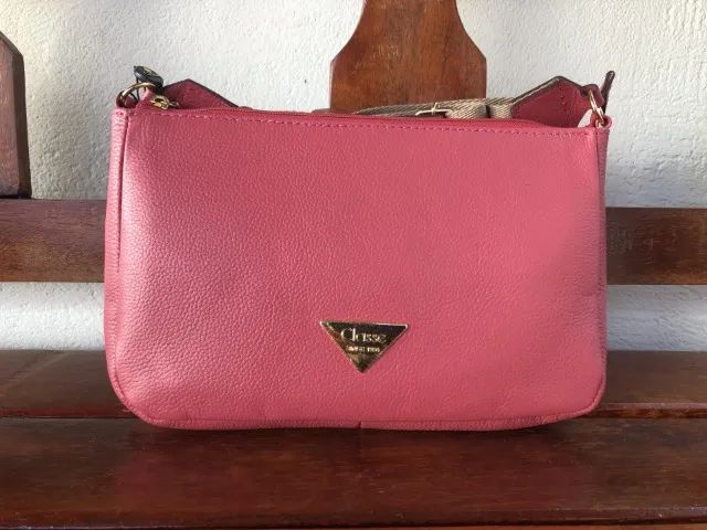 Bolsa Classe Couro Feminina Rosa