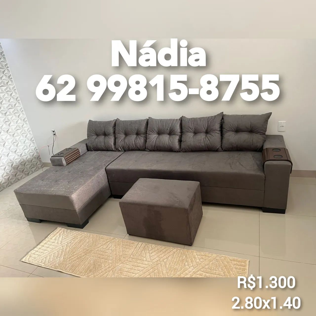 Sofá com chaise 2.80 ____,,,+