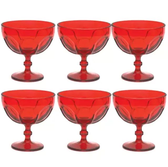 Conjunto 6 Taças Sobremesa Vermelha 380ml 