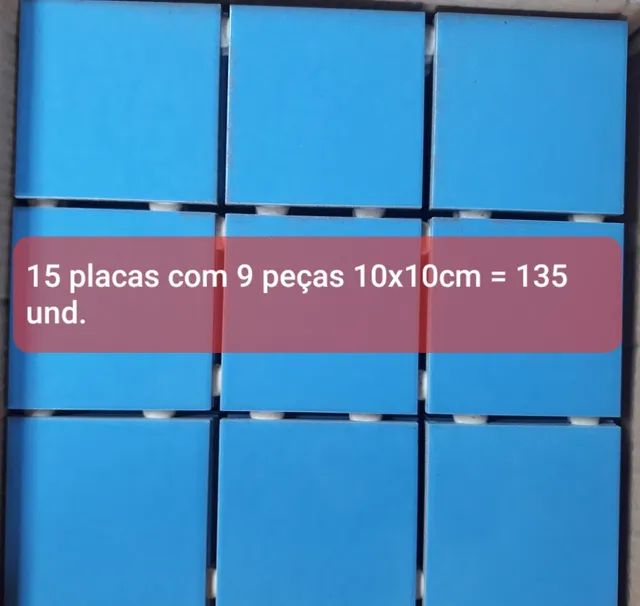 Azulejo/pastilha azul 10x10cm - Foto 4