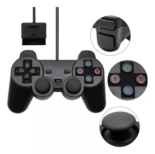 Controles Ps2 Joystick Com Fio Analógico Plug And Play