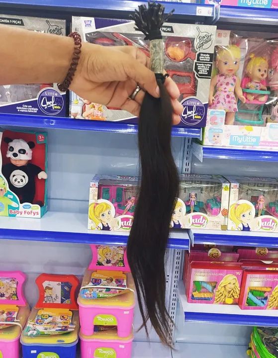 Cabelo H50cm 50g 6,50 Castanho, Liso Com/queratina - Foto 2