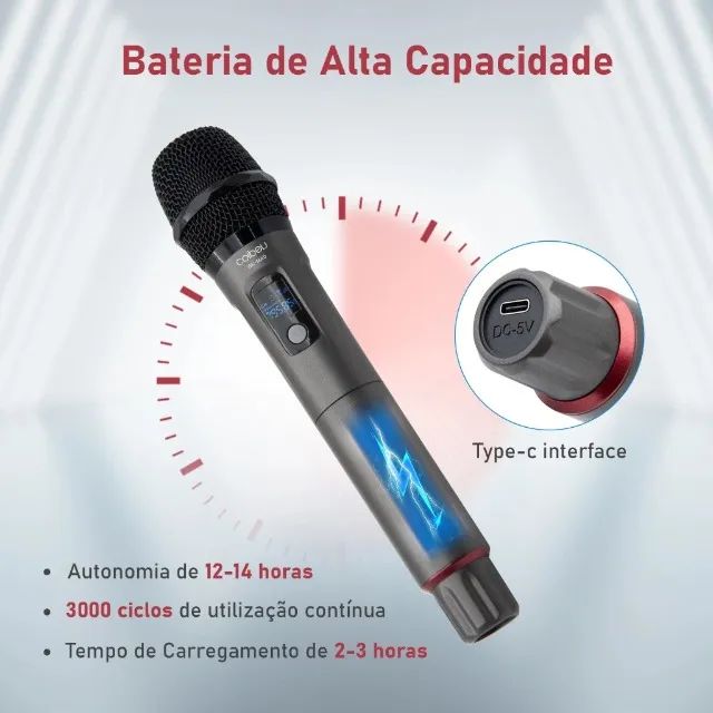 Microfone Sem Fio Profissional Coibeu WK-MAD (Recarregável Tipo-C) - Foto 6