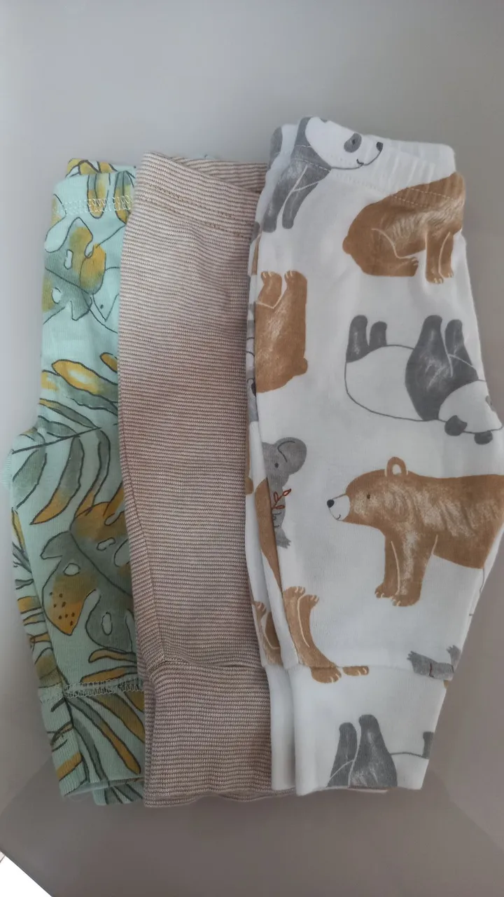 Conjunto de Calças para Bebê - 3 Peças