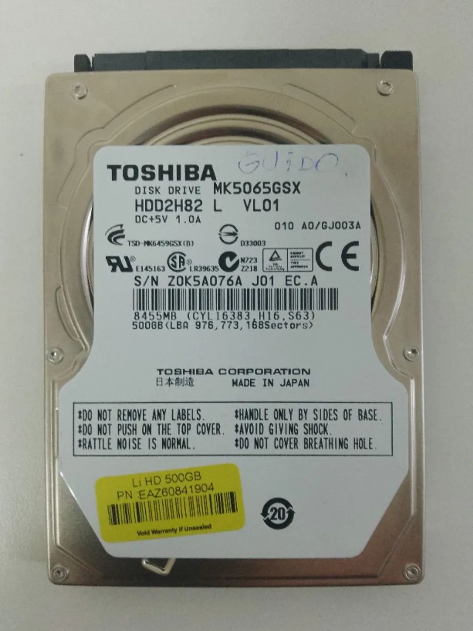 Hd Toshiba Notebook 500gb Cor Prateado 