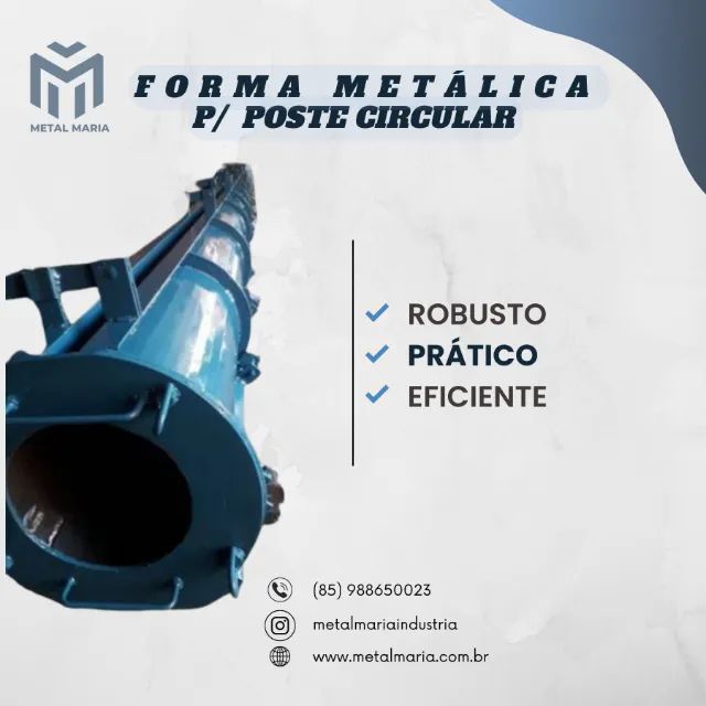 Forma metálica para poste circular