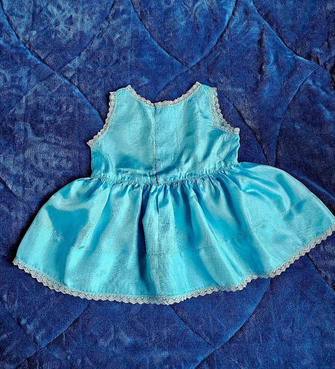 Vestido azul de crochê 1 ano - Foto 4
