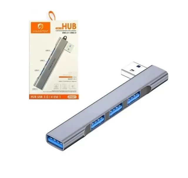 Hub USB 4 portas 2.0 e 3.0 Liga de alumínio Compacta